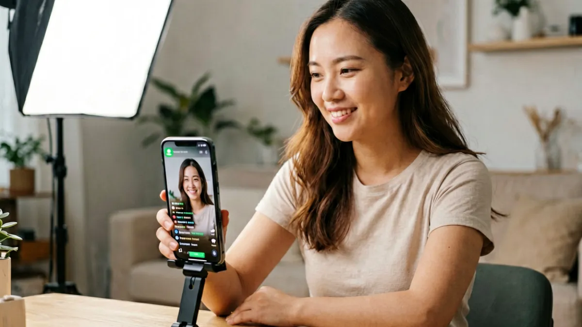 主播在成直播人APP免费直播间内进行才艺表演直播，屏幕上显示实时观众人数与弹幕互动