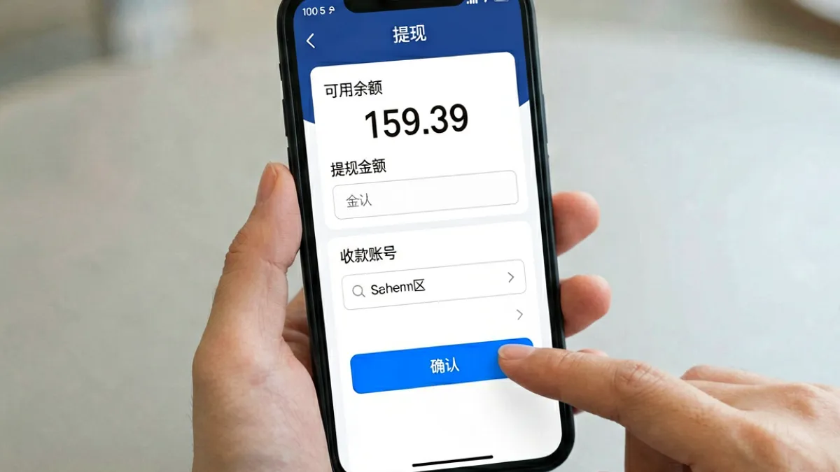 主播在成直播人APP免费账户的提现页面填写提现金额和收款账号